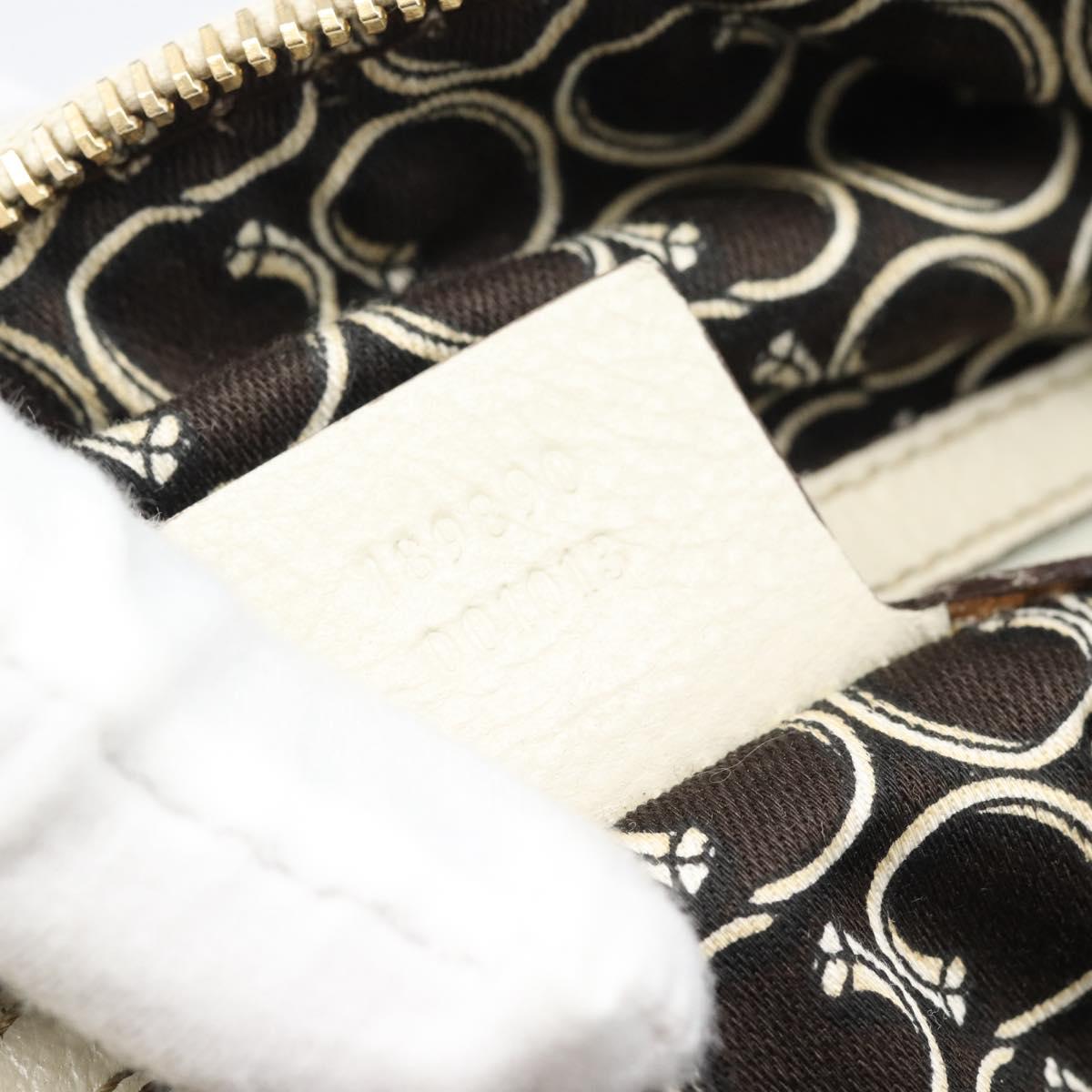 GUCCI Horsebit Boston Bag Leather Gold Ivory 189890 Auth 185034V