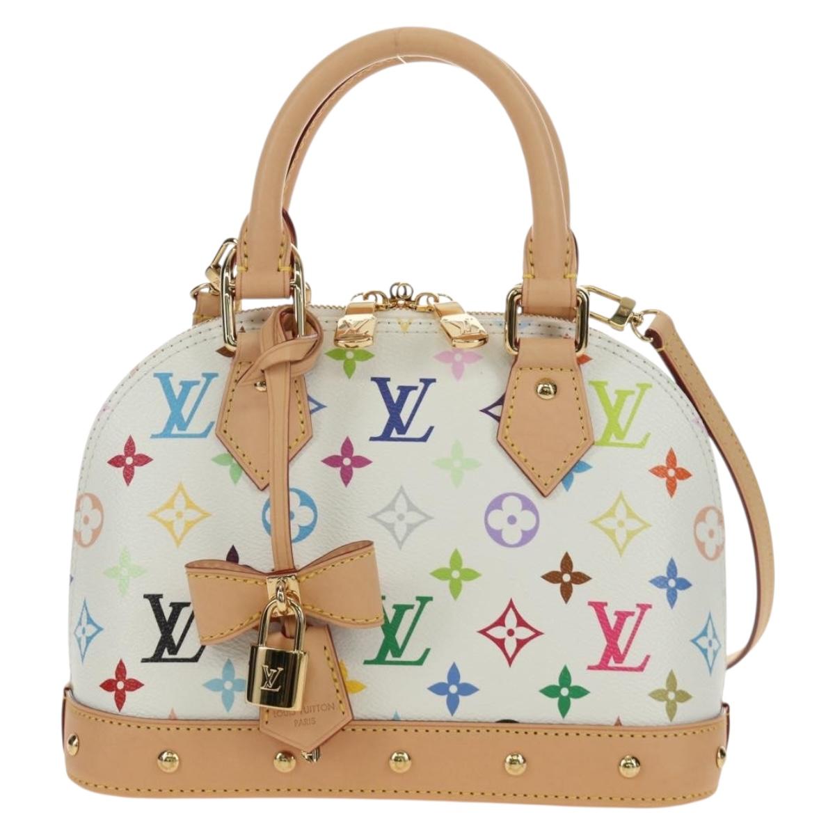 LOUIS VUITTON Monogram LV x TM Alma BB Hand Bag 2way White M13078 Auth 185039SM