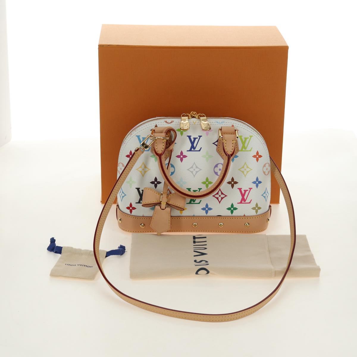 LOUIS VUITTON Monogram LV x TM Alma BB Hand Bag 2way White M13078 Auth 185039SM