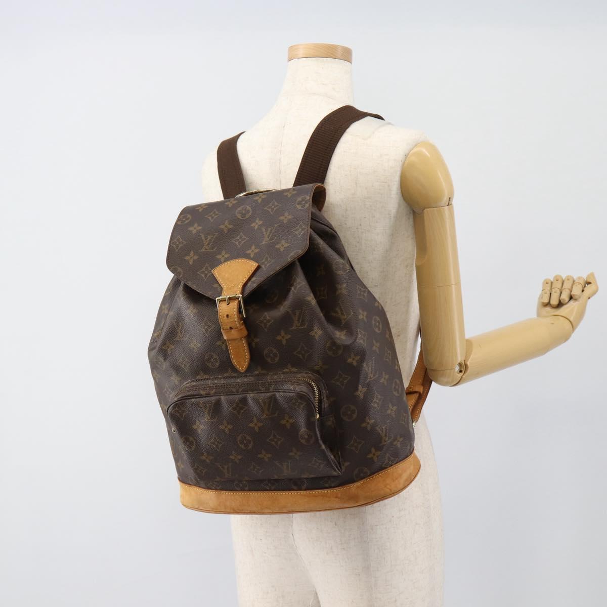 LOUIS VUITTON Monogram Montsouris GM Backpack M51135 LV Auth 185042