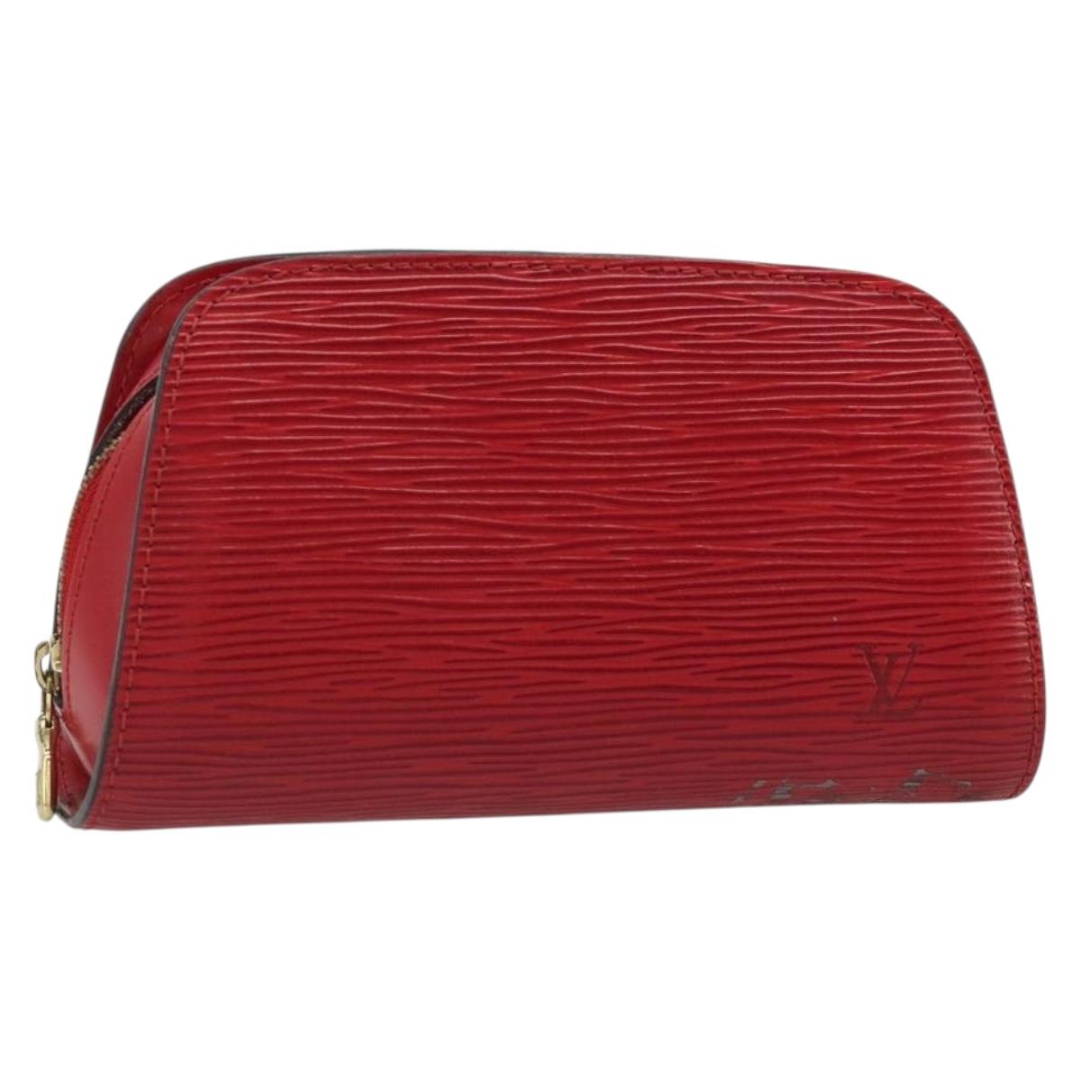 LOUIS VUITTON Epi Dauphine PM Pouch Castilian Red M48447 LV Auth 185045