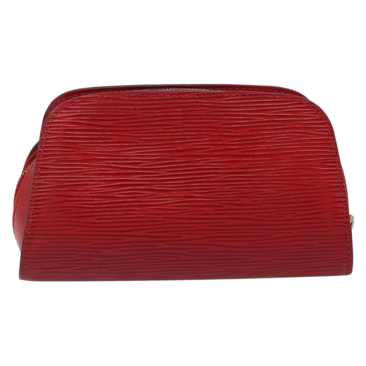LOUIS VUITTON Epi Dauphine PM Pouch Castilian Red M48447 LV Auth 185045