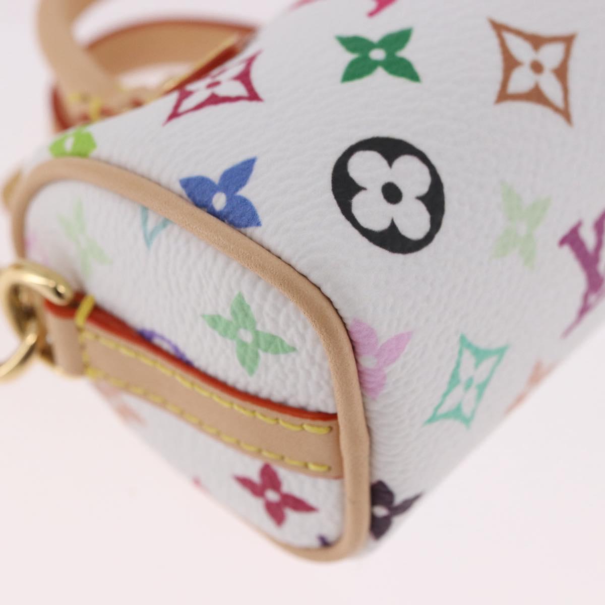 LOUIS VUITTON Multicolor Micro Speedy Bag Charm White M03729 LV Auth 185046SM