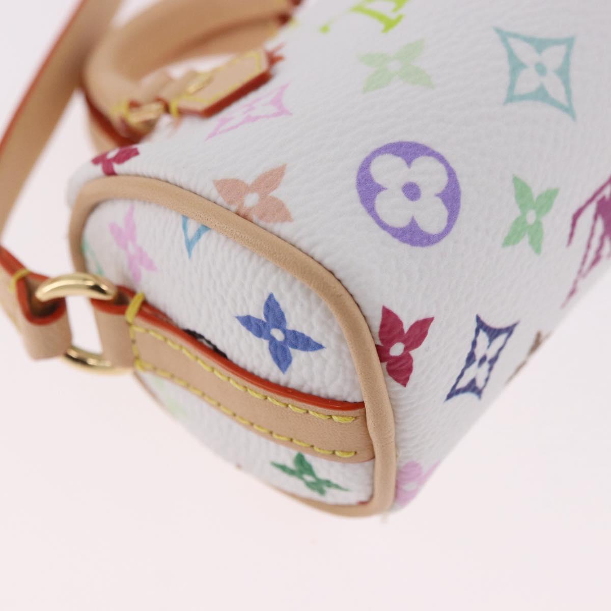 LOUIS VUITTON Multicolor Micro Speedy Bag Charm White M03729 LV Auth 185046SM