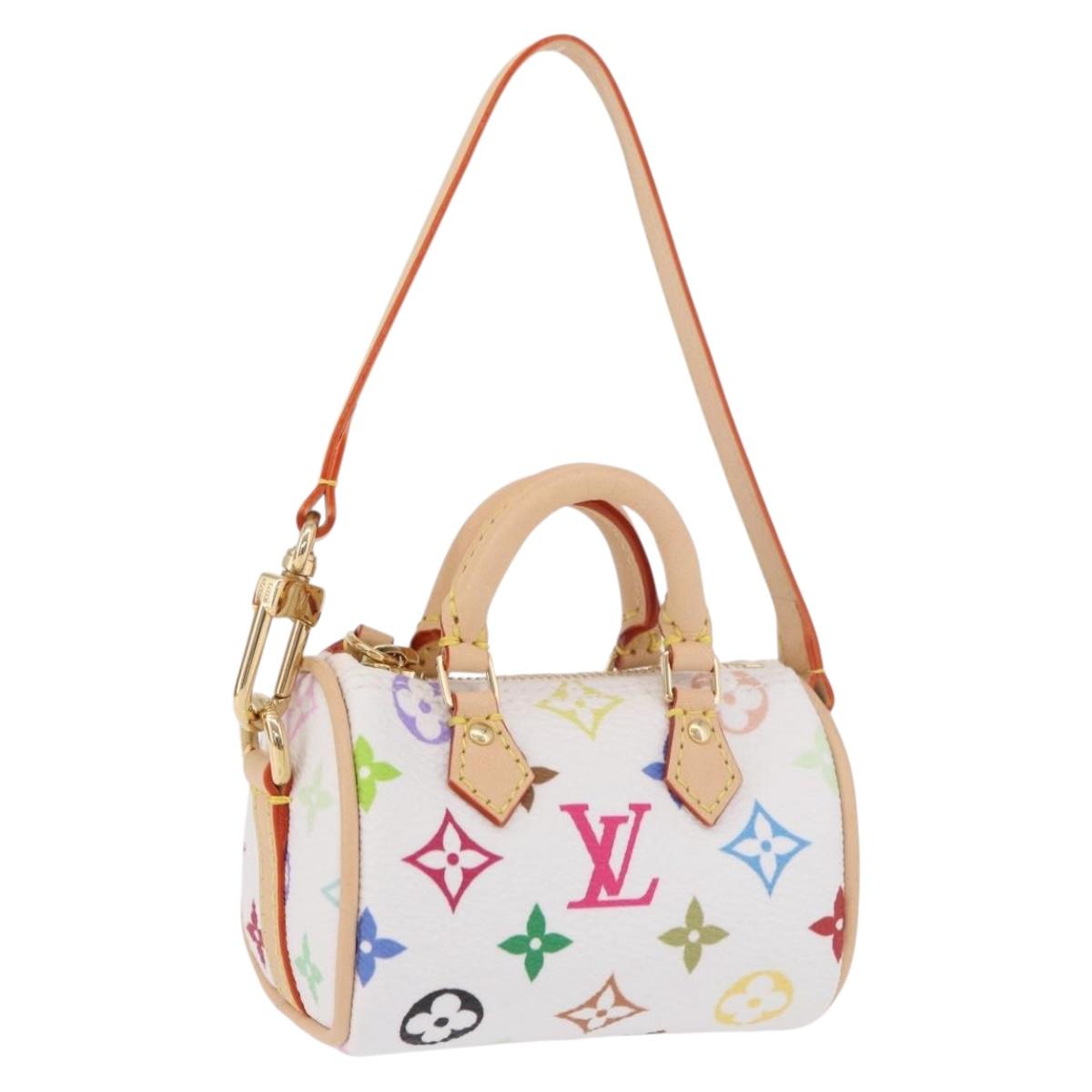 LOUIS VUITTON Multicolor Micro Speedy Bag Charm White M03729 LV Auth 185046SM
