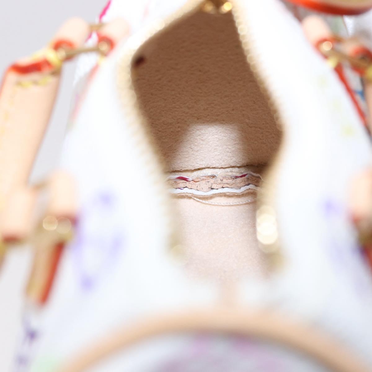 LOUIS VUITTON Multicolor Micro Speedy Bag Charm White M03729 LV Auth 185046SM