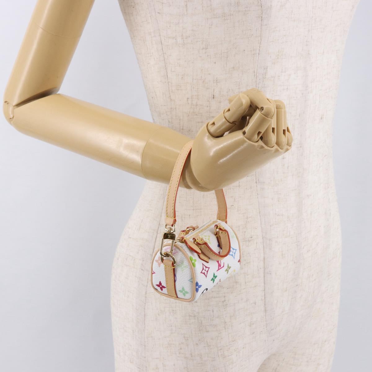 LOUIS VUITTON Multicolor Micro Speedy Bag Charm White M03729 LV Auth 185046SM