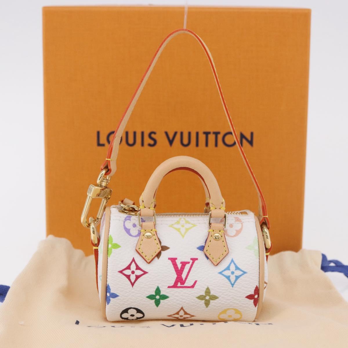 LOUIS VUITTON Multicolor Micro Speedy Bag Charm White M03729 LV Auth 185046SM