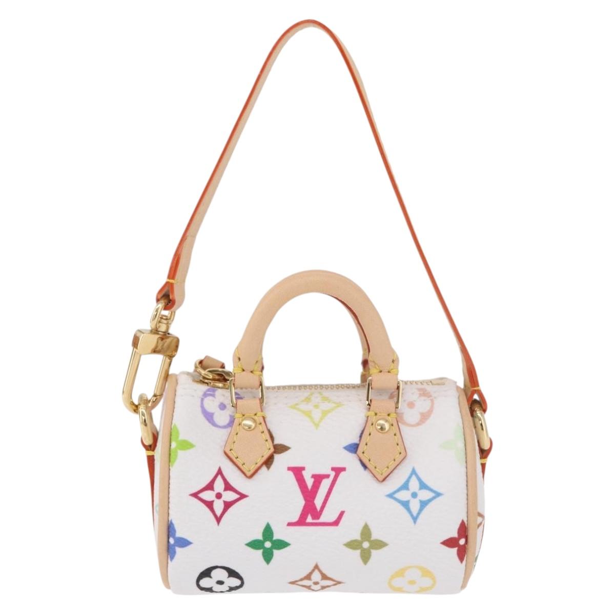 LOUIS VUITTON Multicolor Micro Speedy Bag Charm White M03729 LV Auth 185046SM