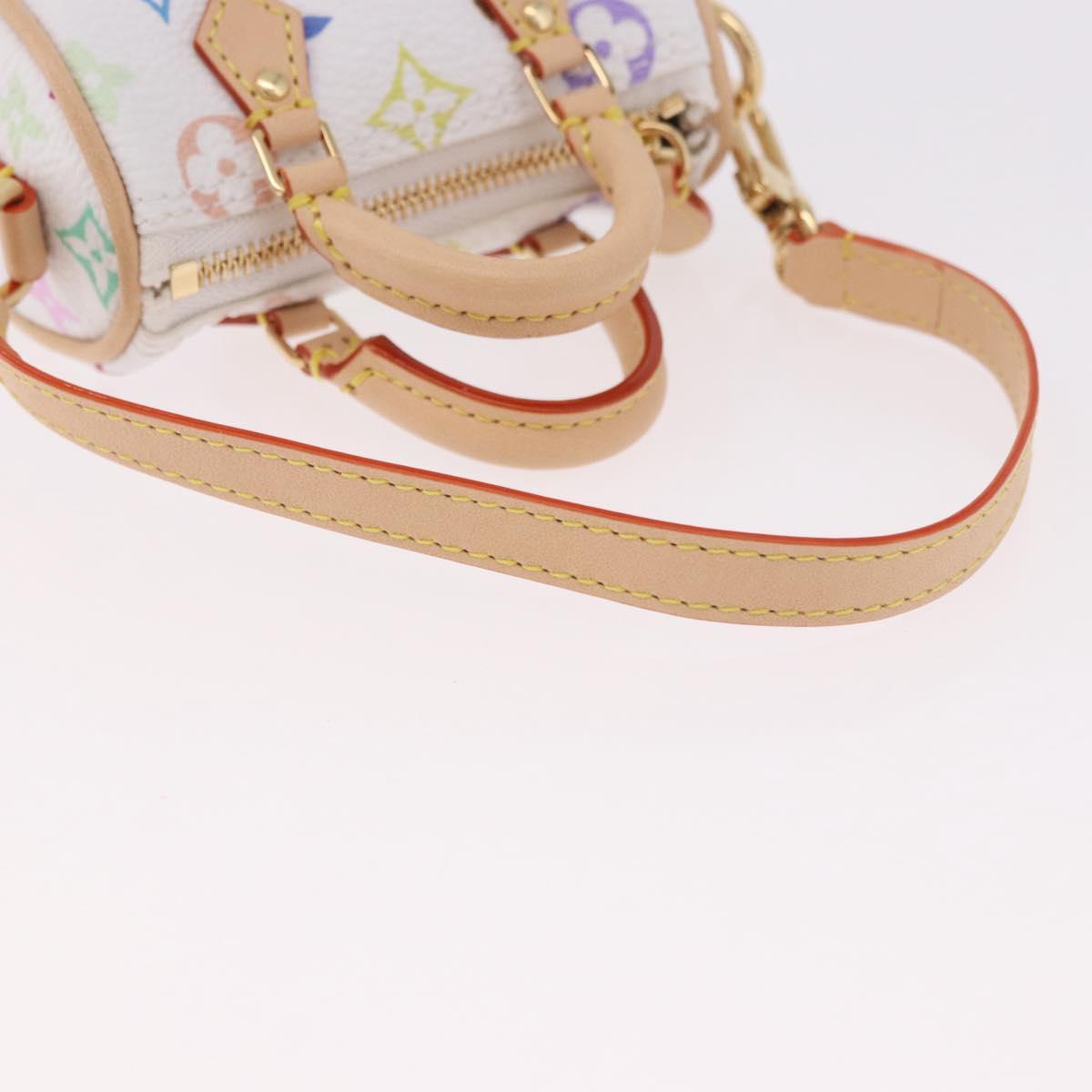 LOUIS VUITTON Multicolor Micro Speedy Bag Charm White M03729 LV Auth 185046SM