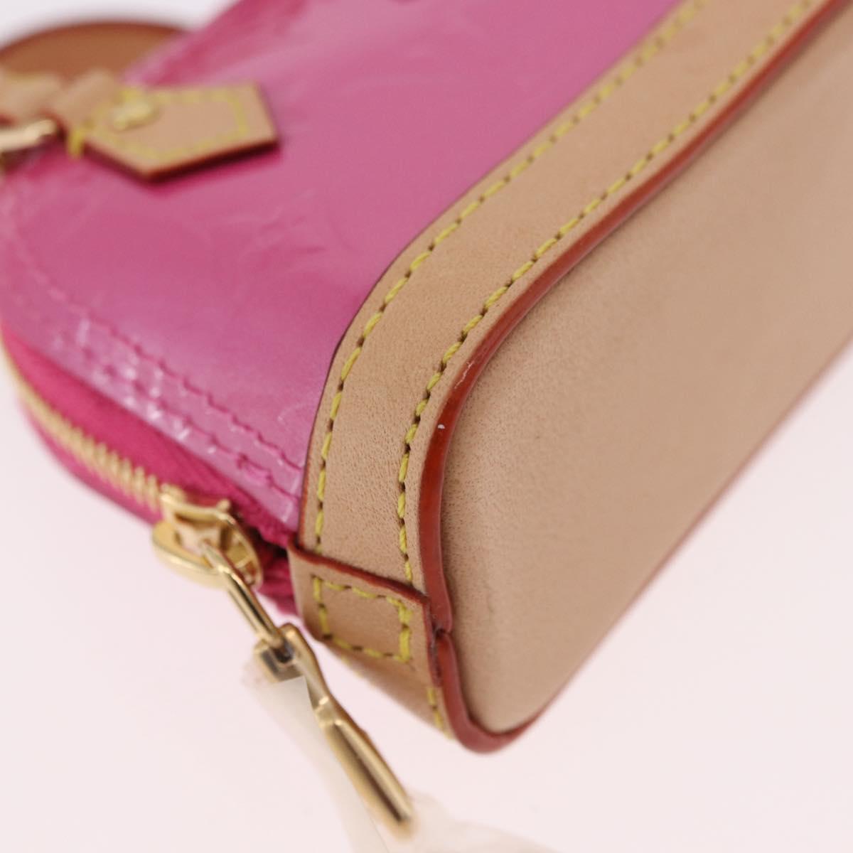 LOUIS VUITTON Monogram Vernis Micro Alma Bag Charm Pink M01706 LV Auth 185054SAM