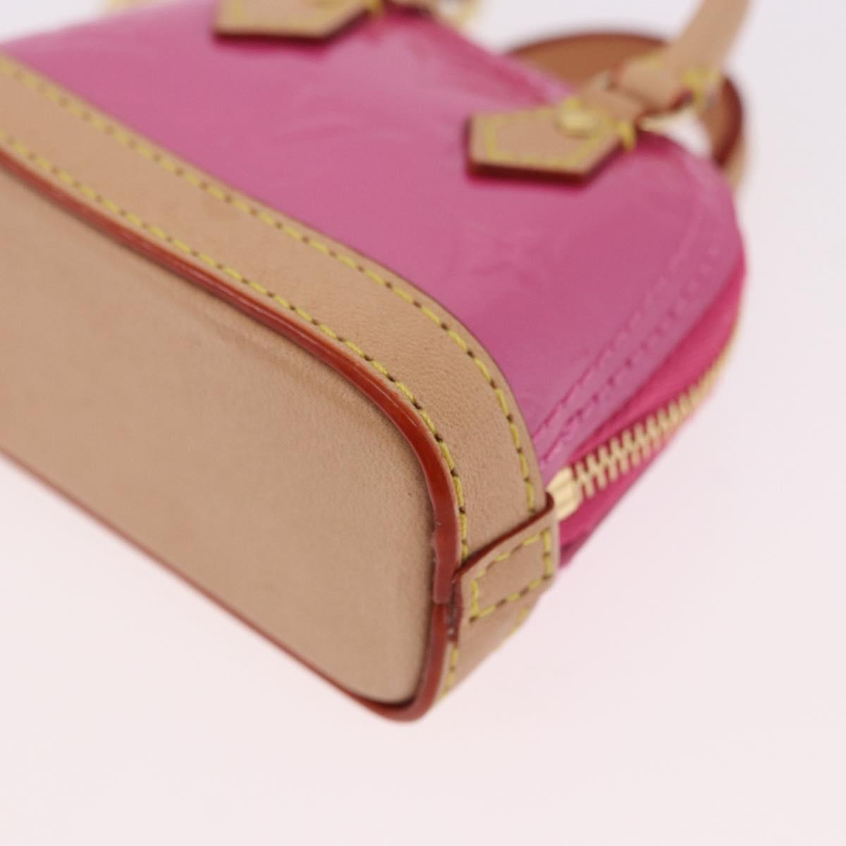 LOUIS VUITTON Monogram Vernis Micro Alma Bag Charm Pink M01706 LV Auth 185054SAM