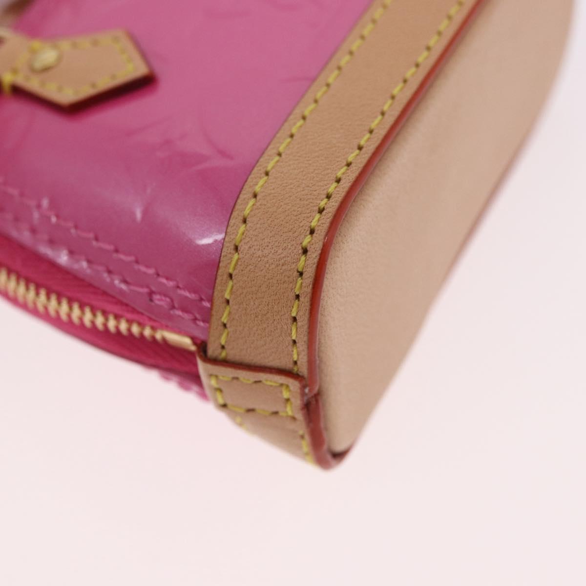 LOUIS VUITTON Monogram Vernis Micro Alma Bag Charm Pink M01706 LV Auth 185054SAM