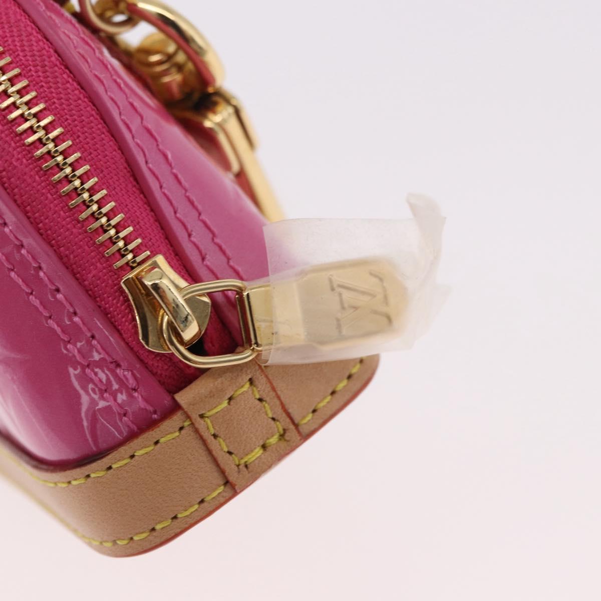 LOUIS VUITTON Monogram Vernis Micro Alma Bag Charm Pink M01706 LV Auth 185054SAM