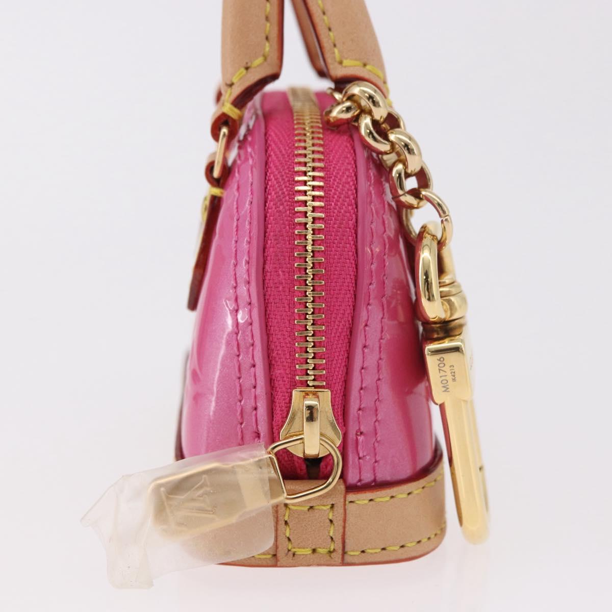 LOUIS VUITTON Monogram Vernis Micro Alma Bag Charm Pink M01706 LV Auth 185054SAM