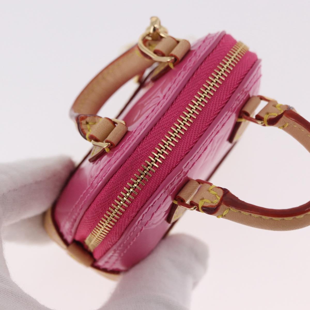 LOUIS VUITTON Monogram Vernis Micro Alma Bag Charm Pink M01706 LV Auth 185054SAM