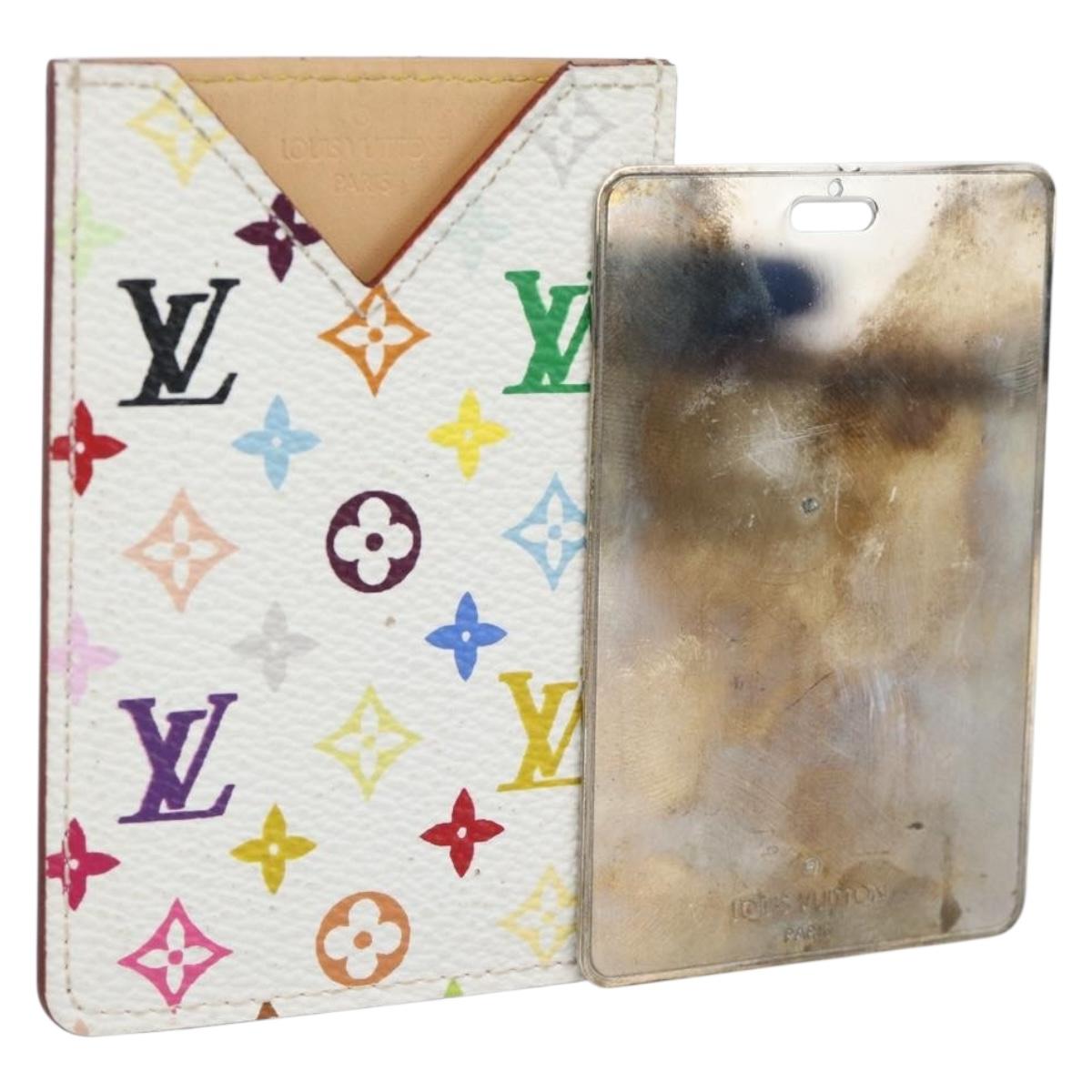 LOUIS VUITTON Monogram Multicolor Etui Hand Mirror White M92651 LV Auth 185055