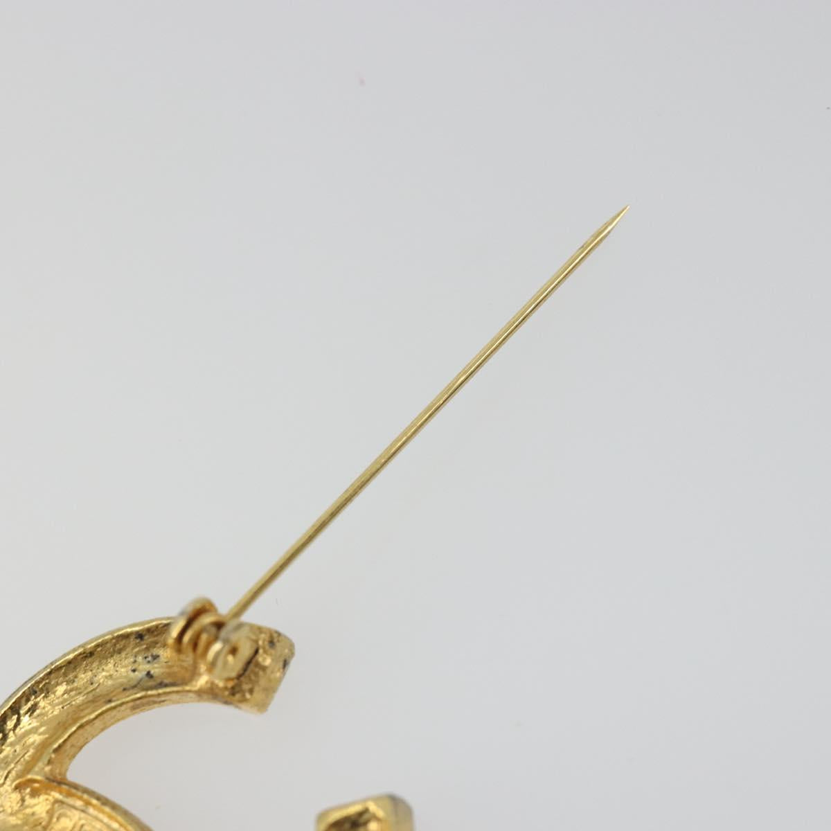 CHANEL COCO Mark Brooch metal Gold Tone CC Auth 185056V