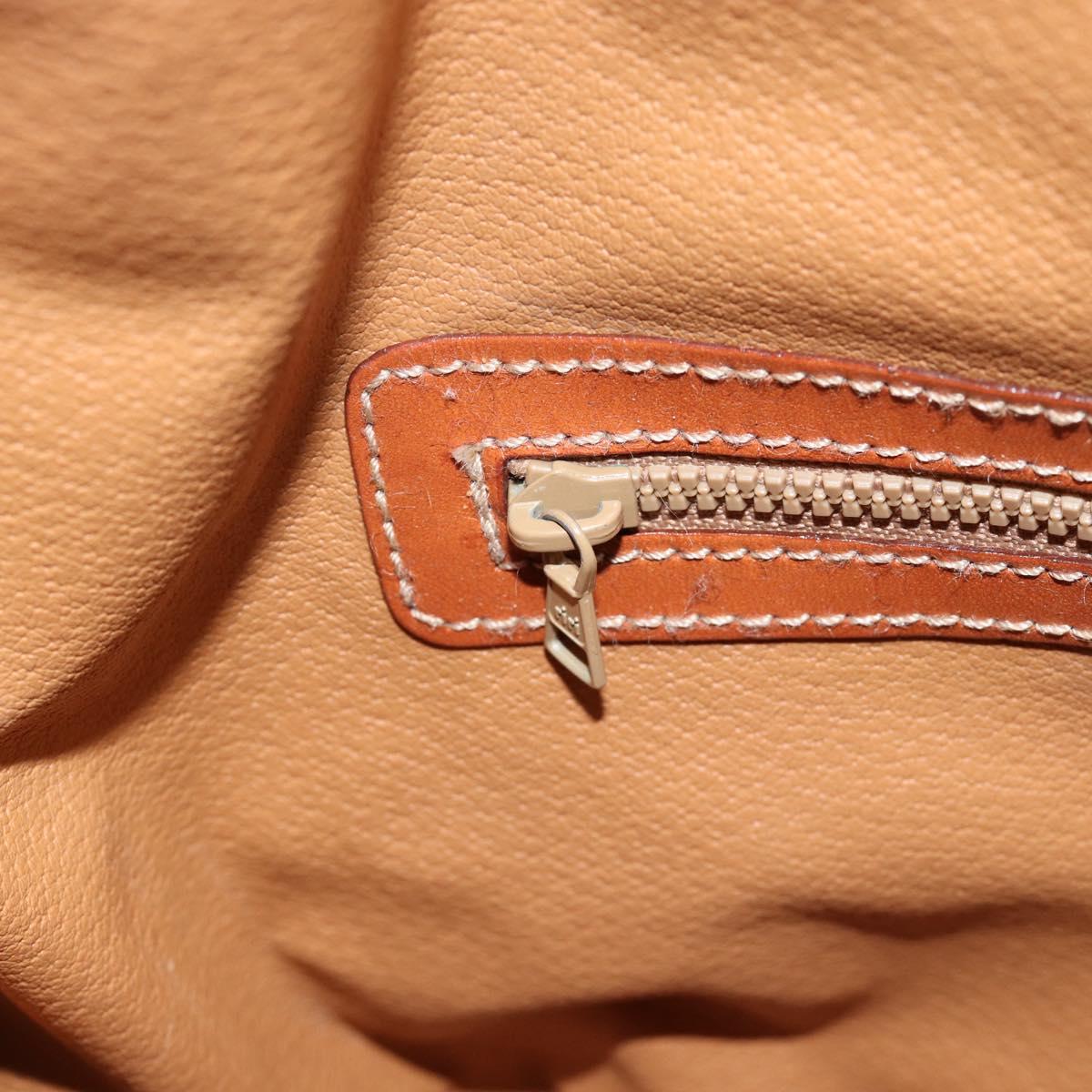 CELINE Macadam Canvas Purse Shoulder Bag PVC Leather Brown Gold Auth 185071