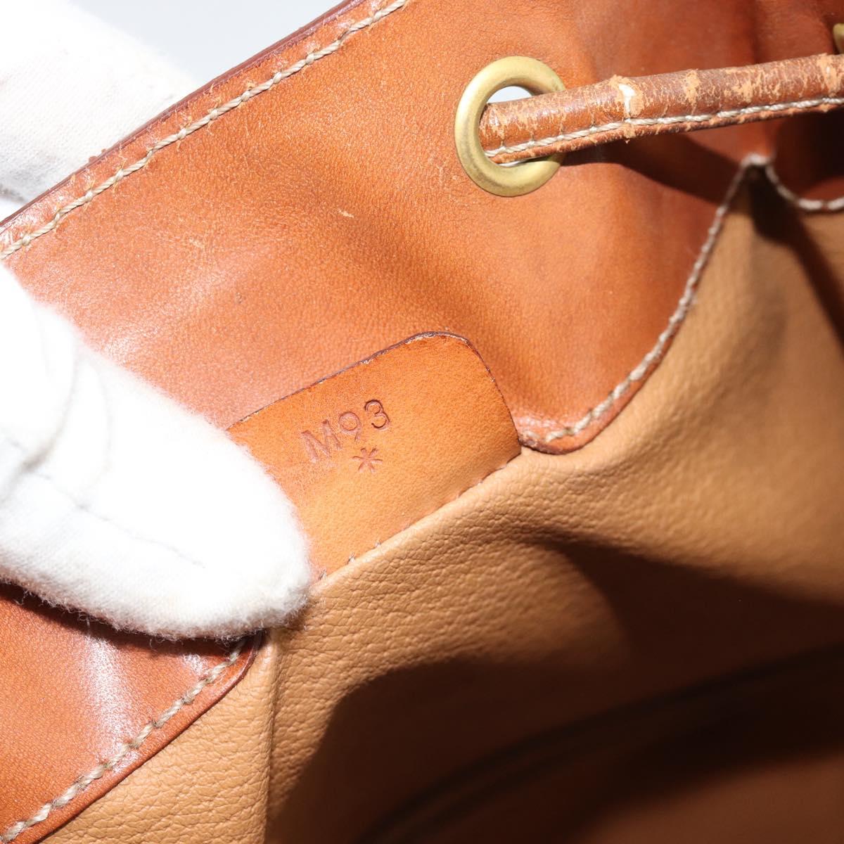 CELINE Macadam Canvas Purse Shoulder Bag PVC Leather Brown Gold Auth 185071