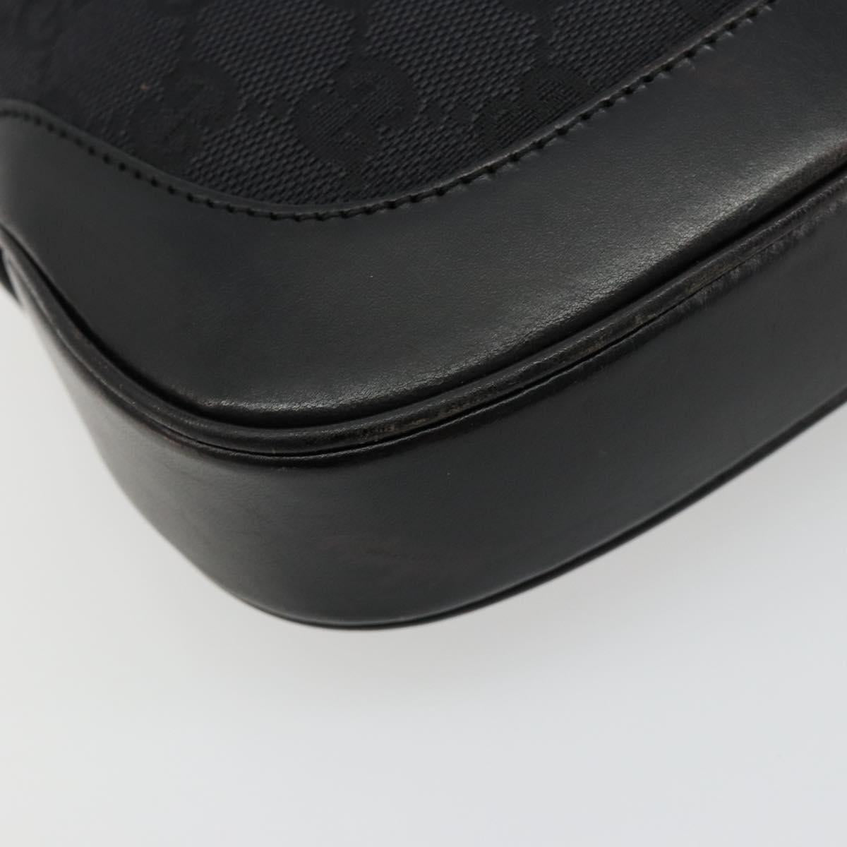 GUCCI GG Canvas Jackie Shoulder Bag Black Silver 001 3735 Auth 185074A