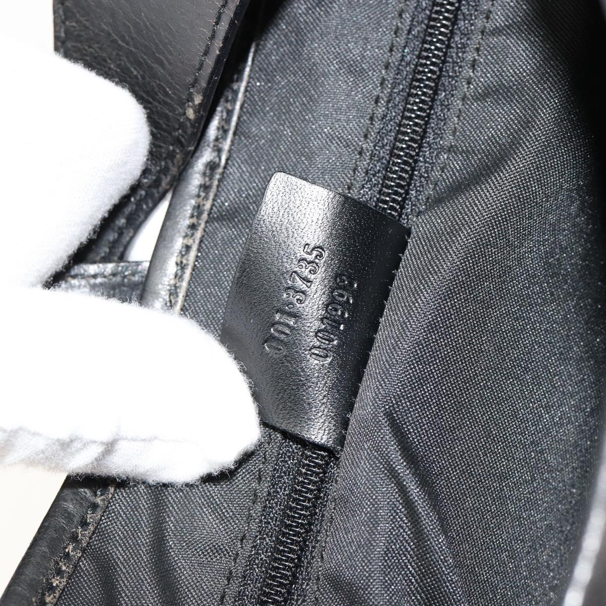 GUCCI GG Canvas Jackie Shoulder Bag Black Silver 001 3735 Auth 185074A