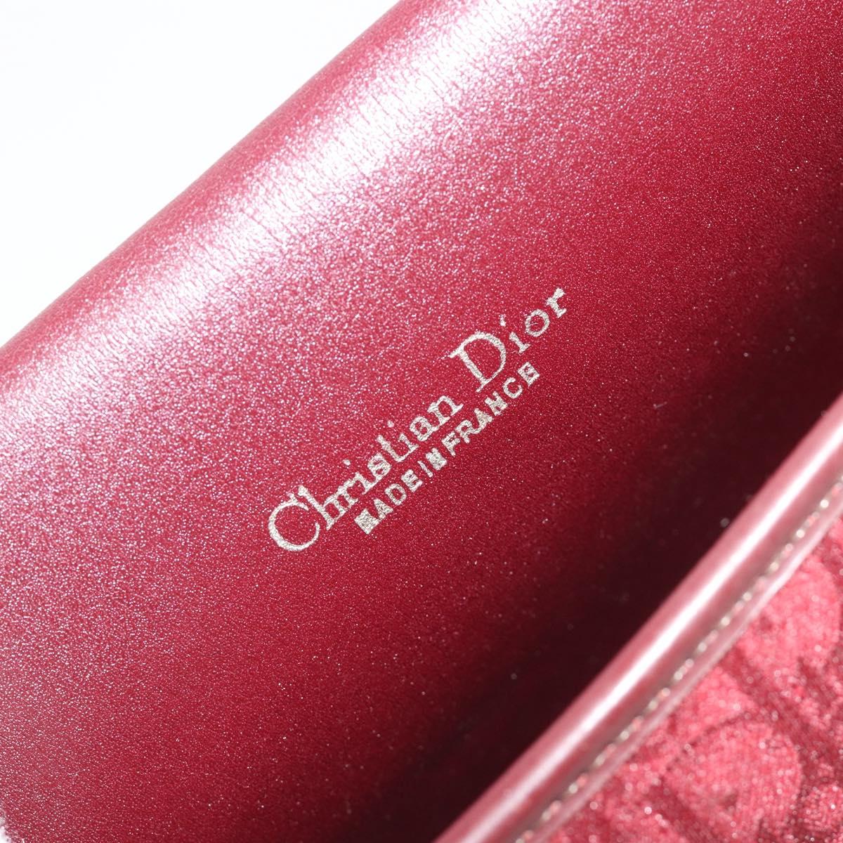 Christian Dior Trotter Canvas Shoulder Bag Red Gold Auth 185078
