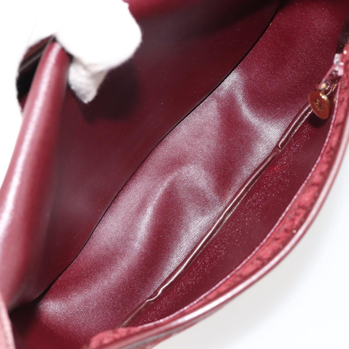 Christian Dior Trotter Canvas Shoulder Bag Red Gold Auth 185078
