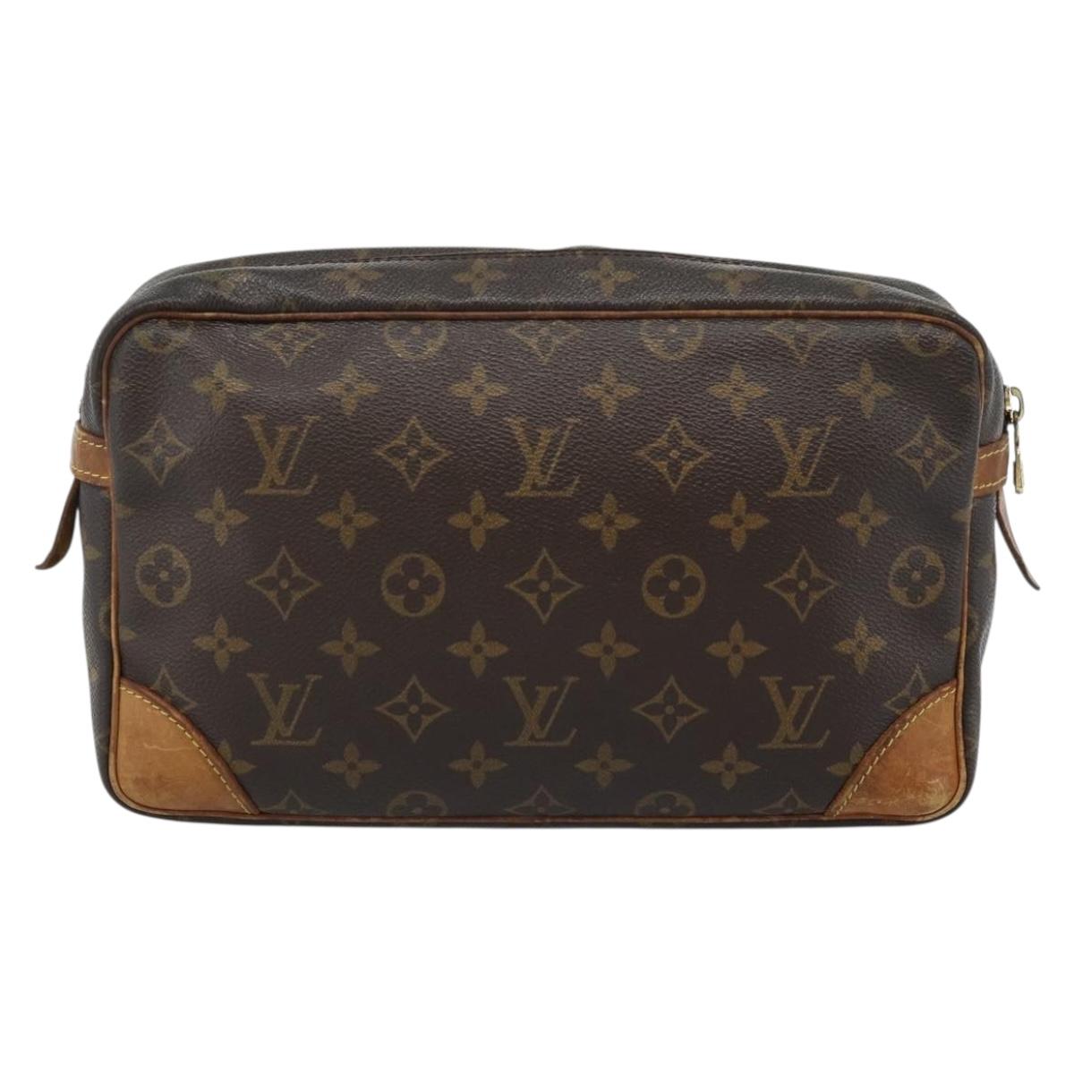 LOUIS VUITTON Monogram Compiegne 28 Clutch Bag M51845 LV Auth 185083