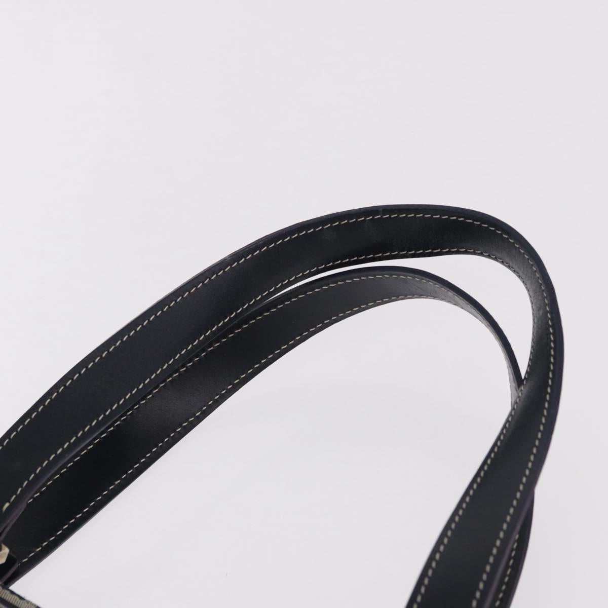 FENDI Zucchino Canvas Hand Bag Navy Silver Auth 185085V