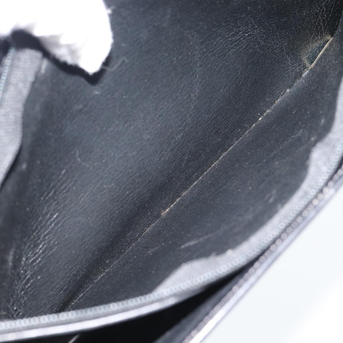 Christian Dior Hand Bag Leather Black Gold Auth 185093