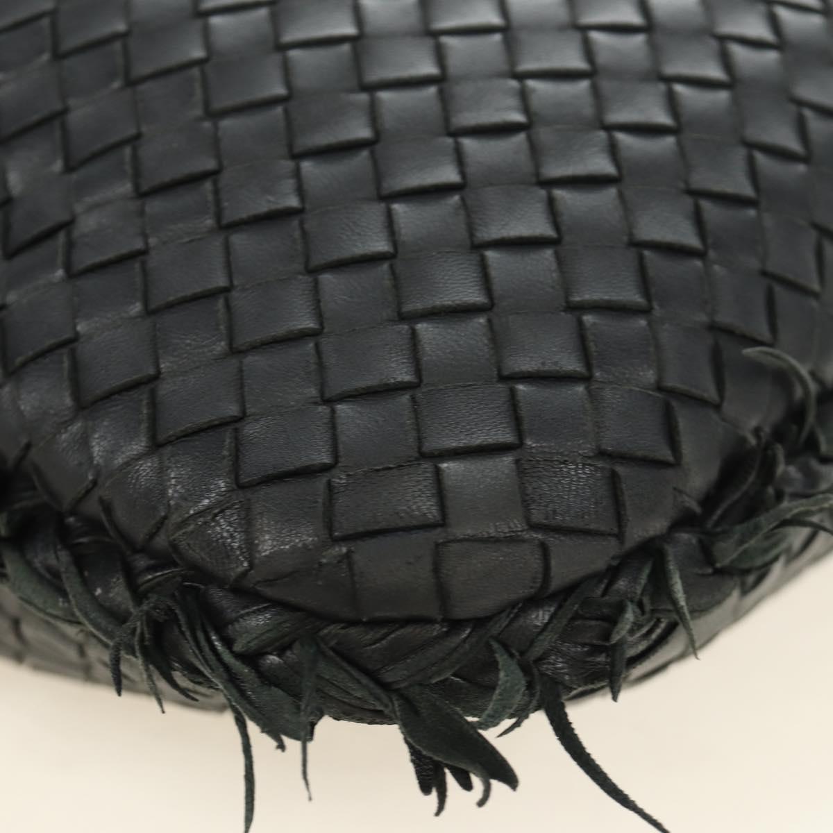 BOTTEGAVENETA INTRECCIATO Hobo Bag Leather Black Gold 115654 Auth 185094SAM