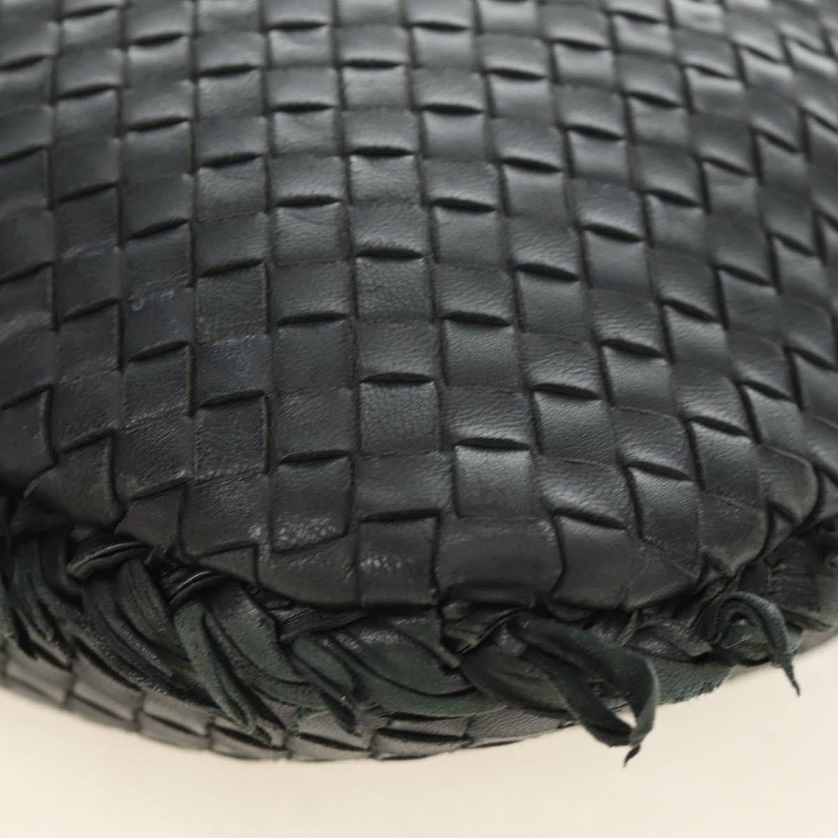BOTTEGAVENETA INTRECCIATO Hobo Bag Leather Black Gold 115654 Auth 185094SAM