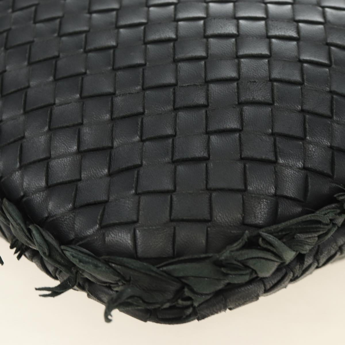 BOTTEGAVENETA INTRECCIATO Hobo Bag Leather Black Gold 115654 Auth 185094SAM