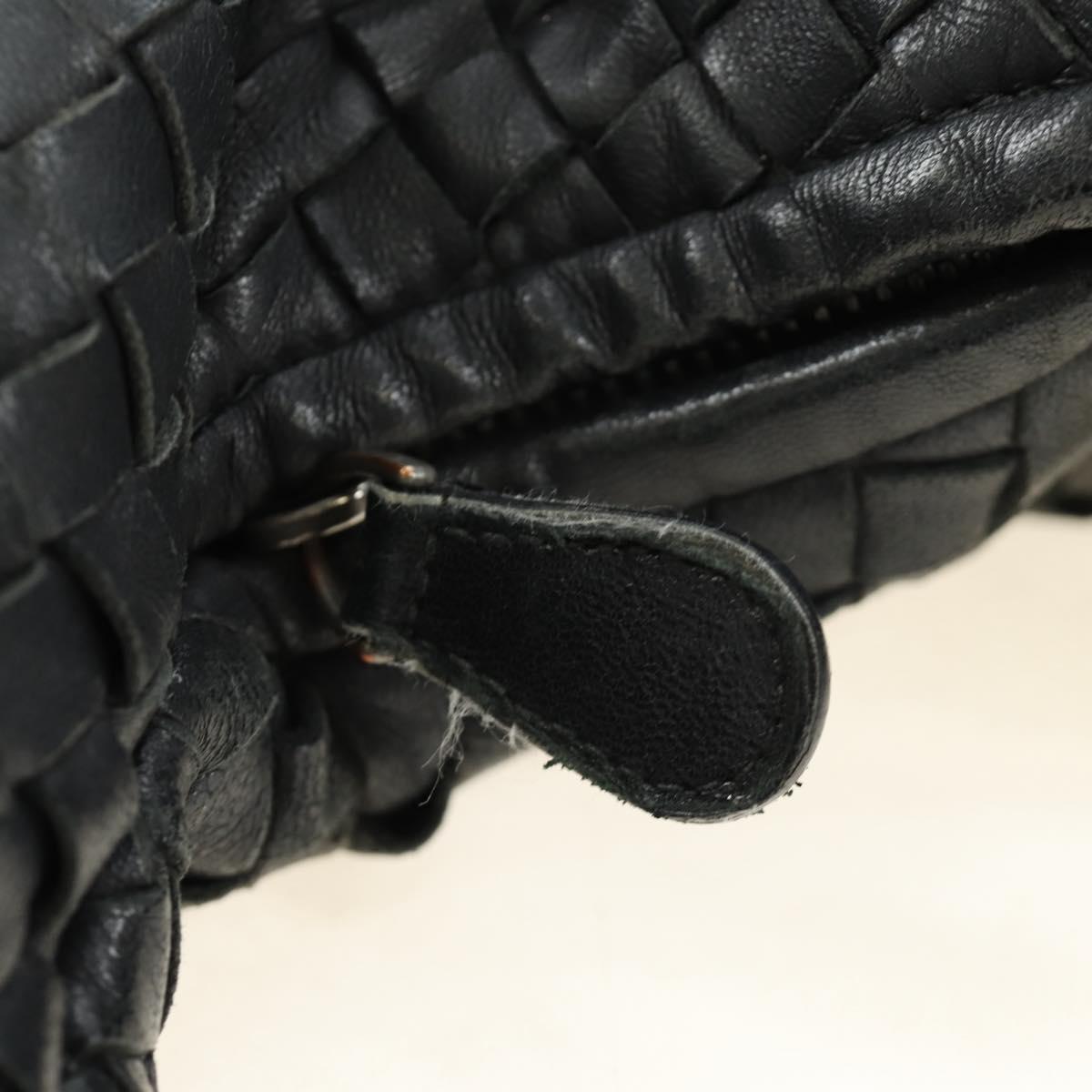BOTTEGAVENETA INTRECCIATO Hobo Bag Leather Black Gold 115654 Auth 185094SAM