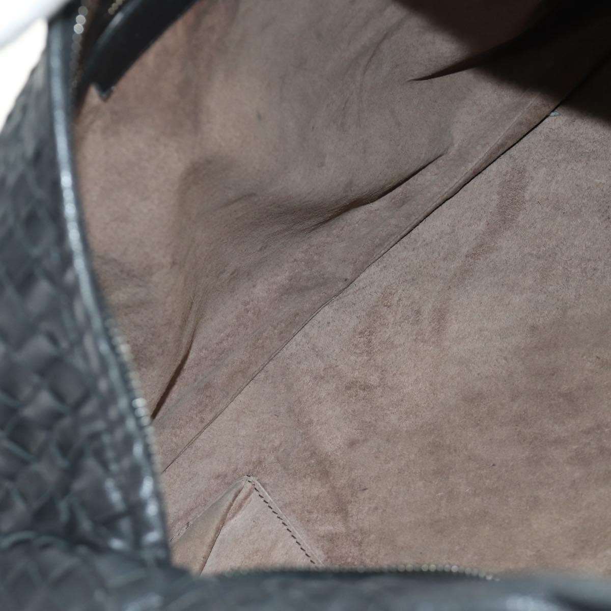 BOTTEGAVENETA INTRECCIATO Hobo Bag Leather Black Gold 115654 Auth 185094SAM