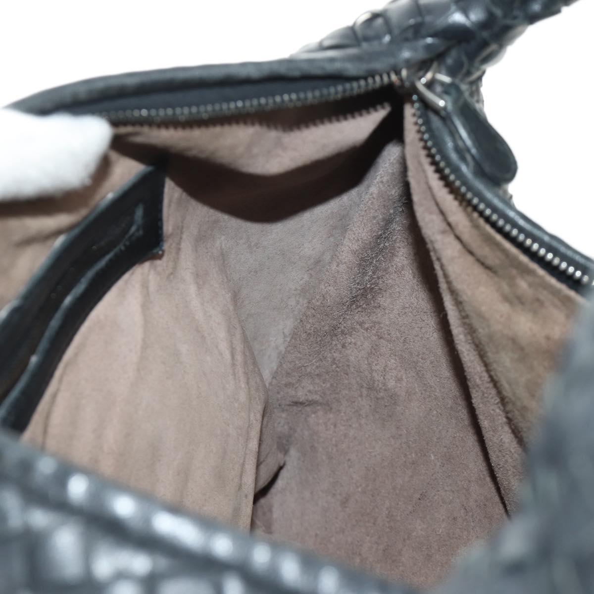 BOTTEGAVENETA INTRECCIATO Hobo Bag Leather Black Gold 115654 Auth 185094SAM