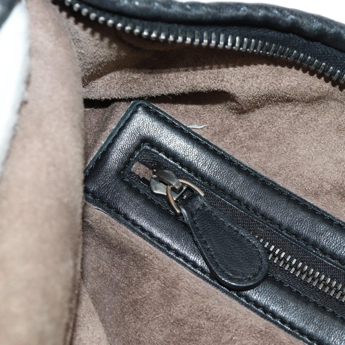 BOTTEGAVENETA INTRECCIATO Hobo Bag Leather Black Gold 115654 Auth 185094SAM