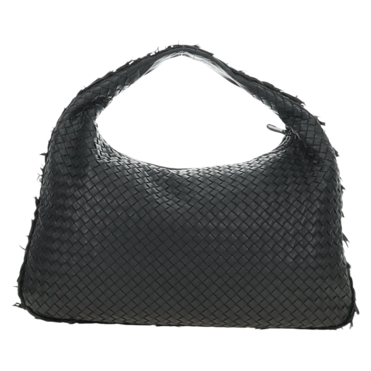BOTTEGAVENETA INTRECCIATO Hobo Bag Leather Black Gold 115654 Auth 185094SAM
