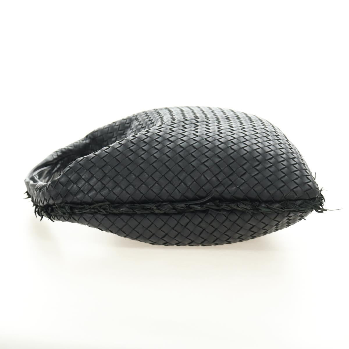 BOTTEGAVENETA INTRECCIATO Hobo Bag Leather Black Gold 115654 Auth 185094SAM