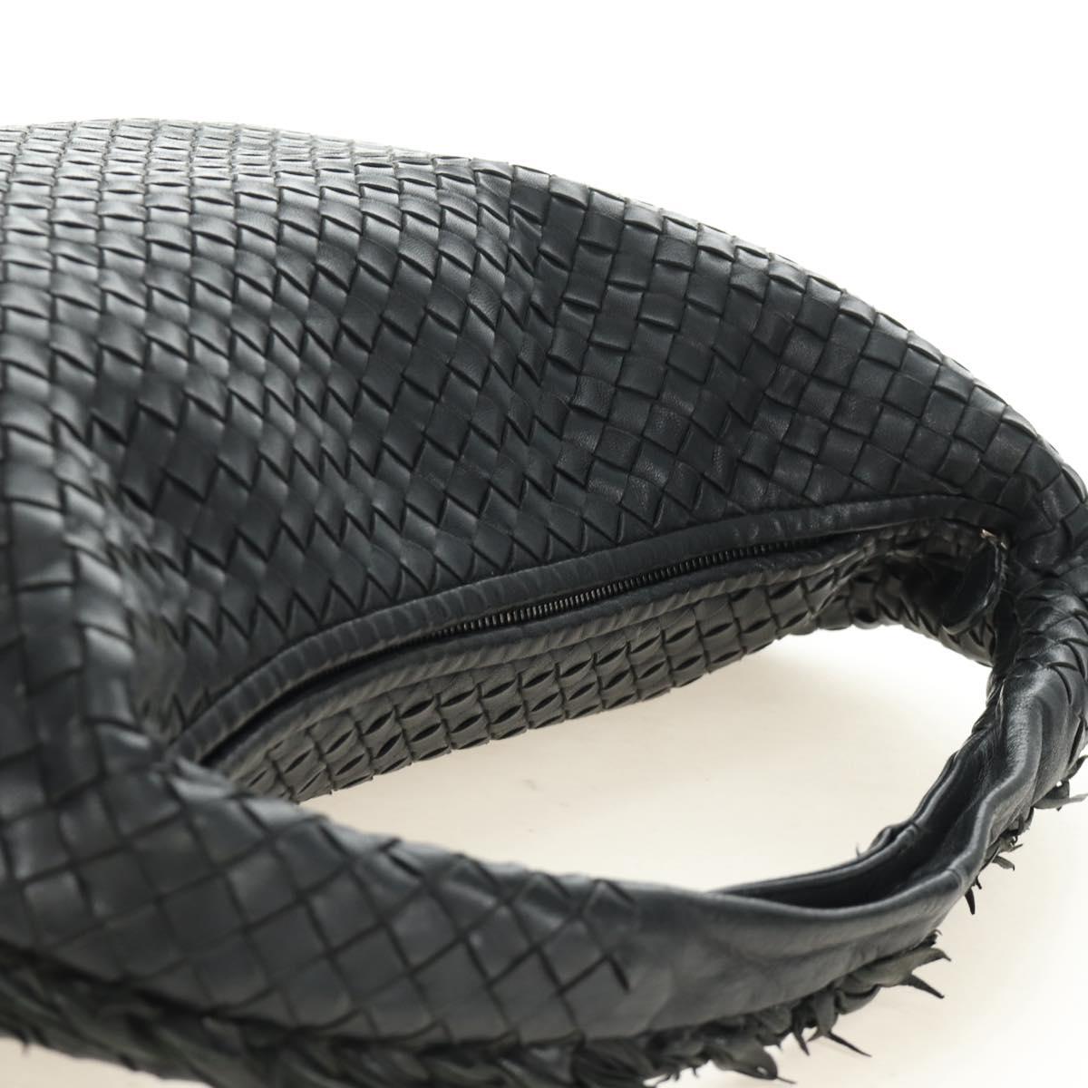 BOTTEGAVENETA INTRECCIATO Hobo Bag Leather Black Gold 115654 Auth 185094SAM
