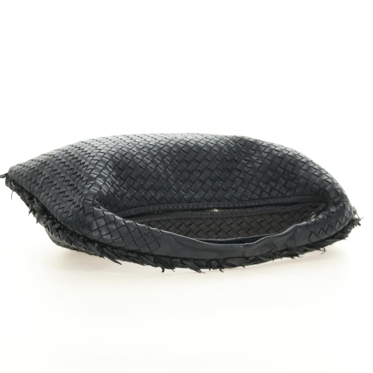 BOTTEGAVENETA INTRECCIATO Hobo Bag Leather Black Gold 115654 Auth 185094SAM