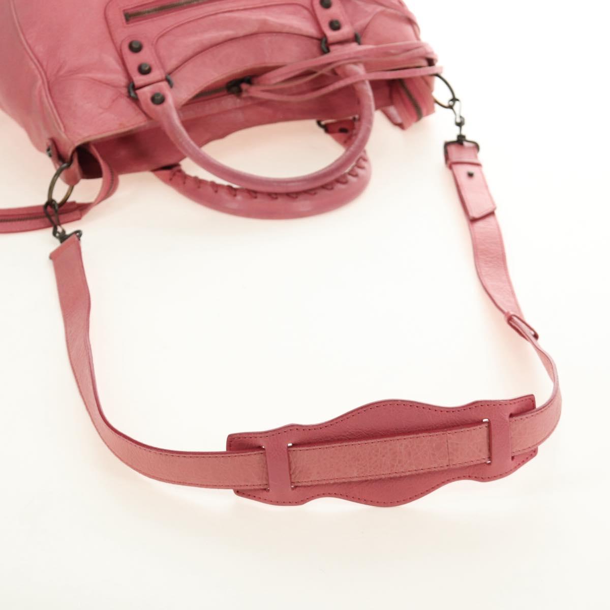 BALENCIAGA The City Hand Bag Leather 2way Pink 235216 Auth 185095M