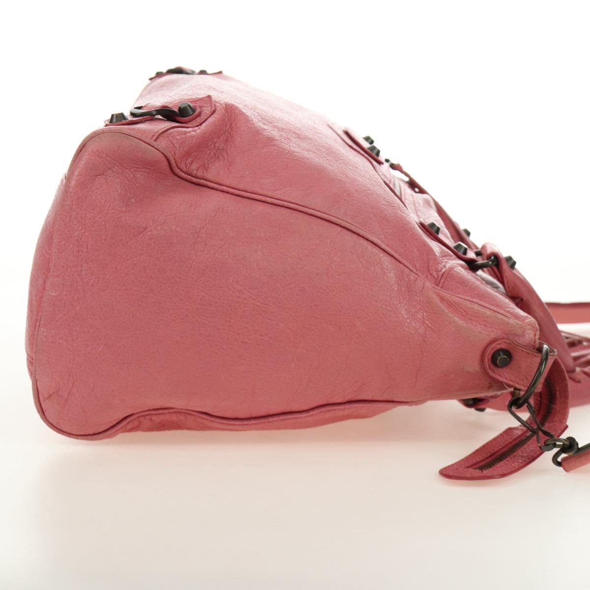 BALENCIAGA The City Hand Bag Leather 2way Pink 235216 Auth 185095M