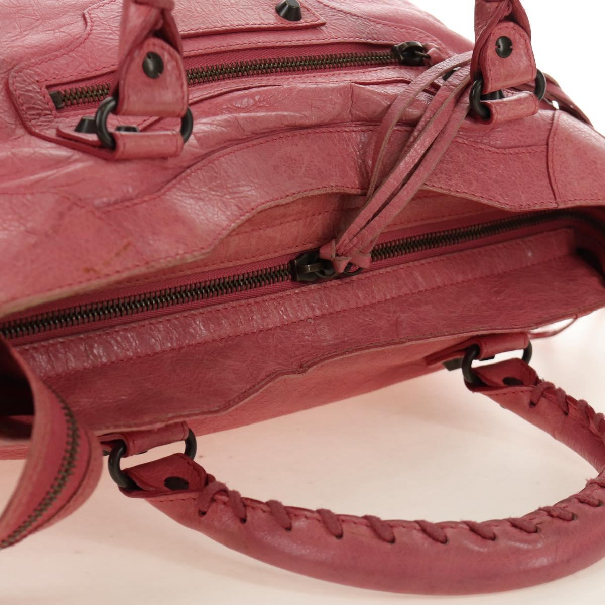 BALENCIAGA The City Hand Bag Leather 2way Pink 235216 Auth 185095M