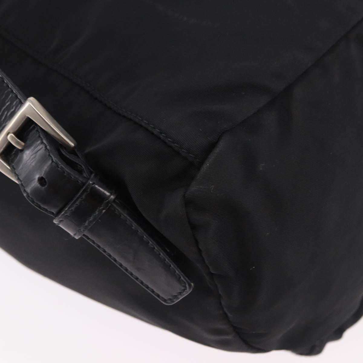 PRADA Backpack Nylon Black Silver Auth 185096