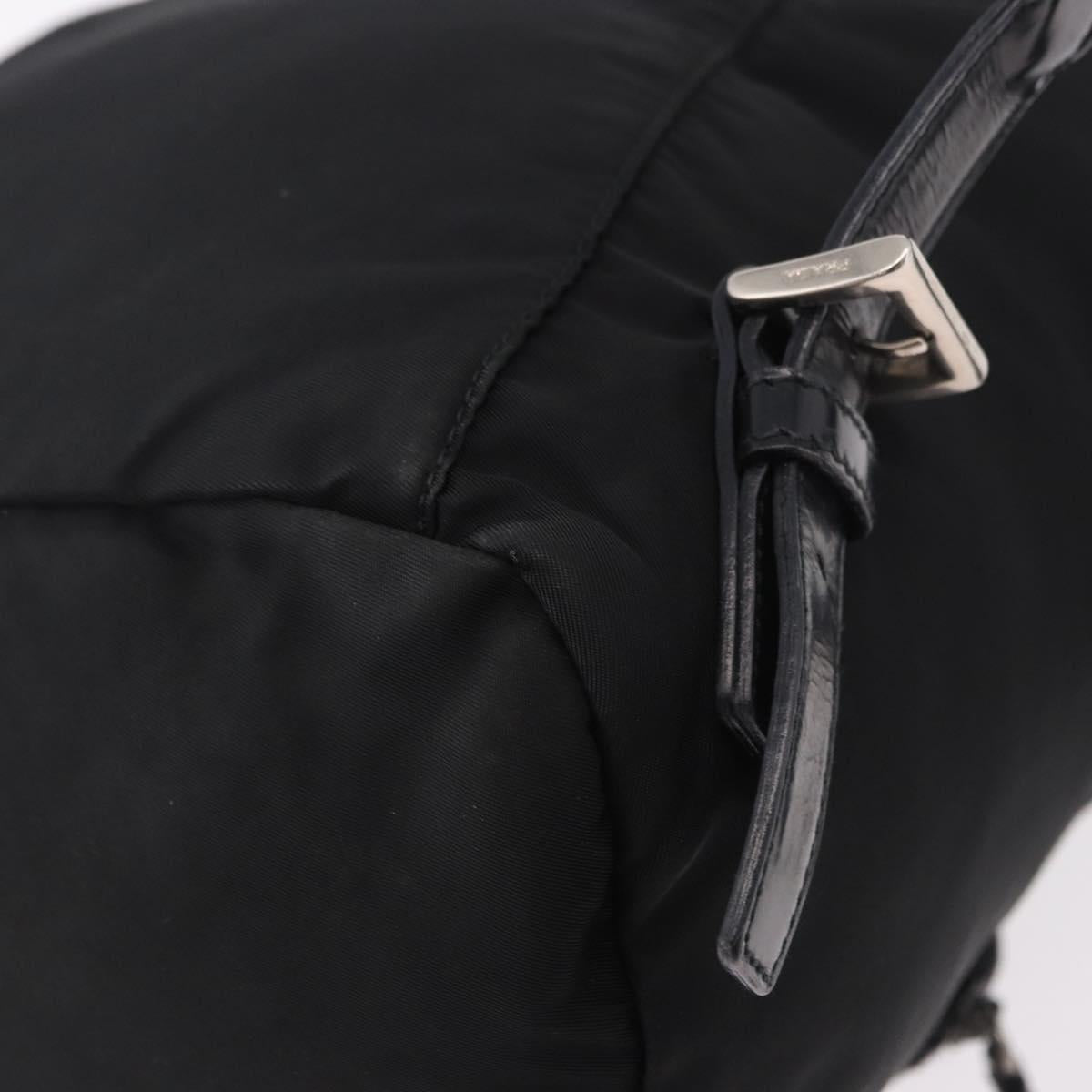 PRADA Backpack Nylon Black Silver Auth 185096