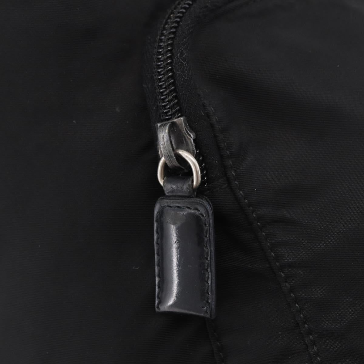PRADA Backpack Nylon Black Silver Auth 185096