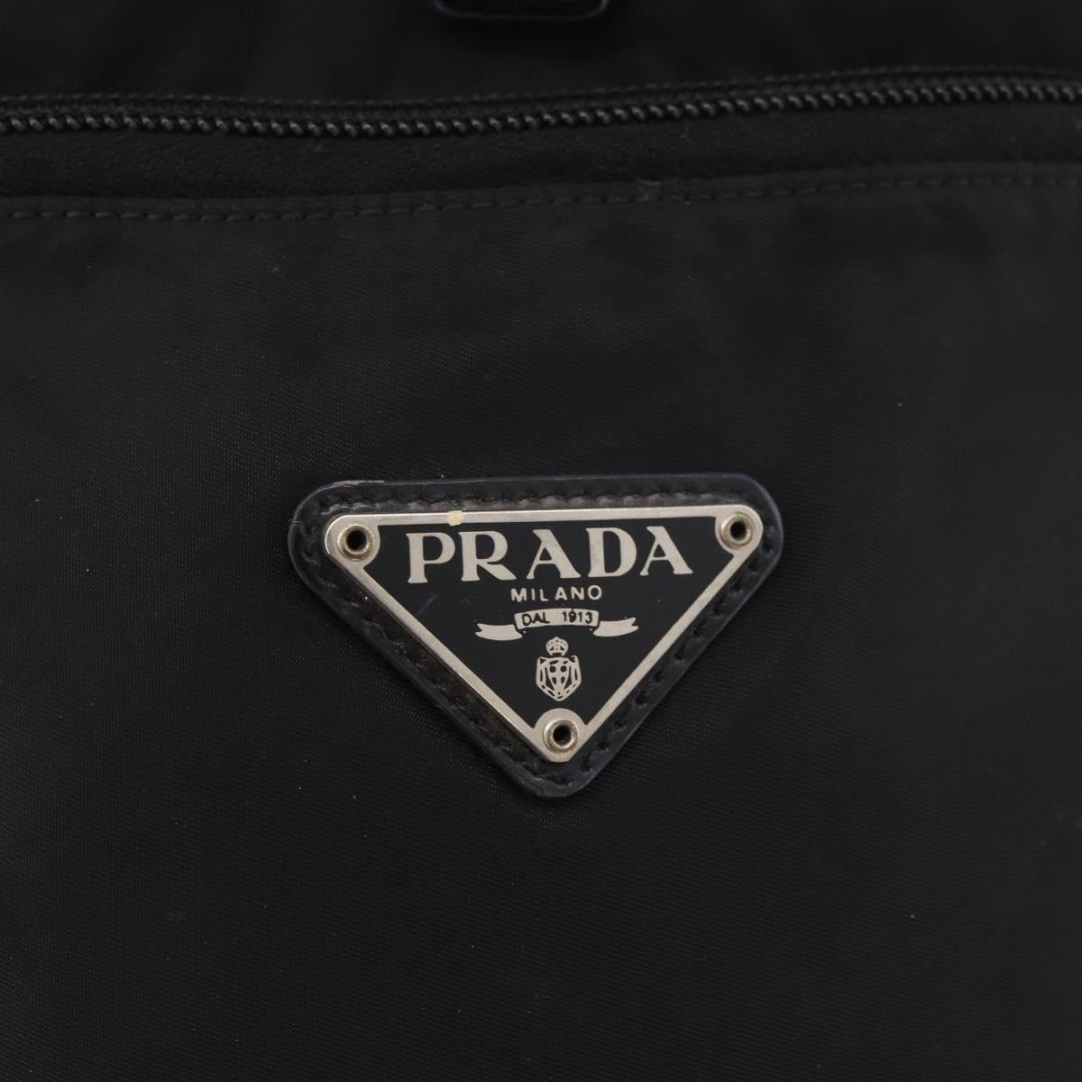 PRADA Backpack Nylon Black Silver Auth 185096