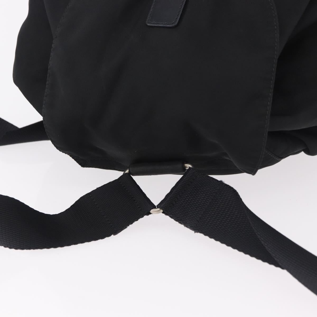 PRADA Backpack Nylon Black Silver Auth 185096